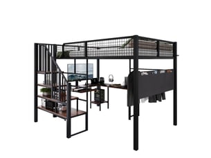 Lit mezzanine 140x200 cm    coloris noir