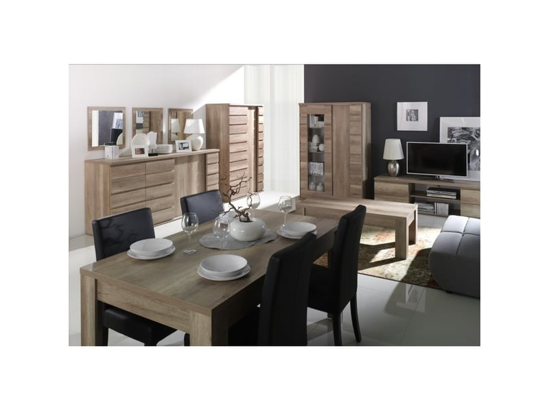  Lit eveline 160x200 cm en métal et bois coloris gris et naturel avec sommier.  - Conforama C
