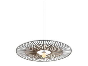 Zambelis silikou suspension silikou 80 cm à structure métallique blanche - bambou naturel 1xe27