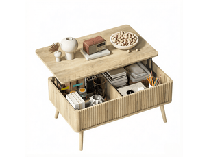 Table basse rectangulaire coloris bois clair <strong>WISHDOR</strong> <strong></strong> - 56 cmx91 cm