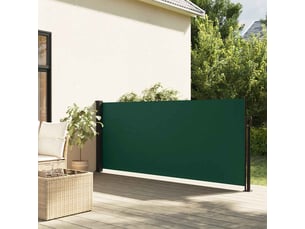 Auvent latéral rétractable, store latéral paravent vert foncé 140x600 cm