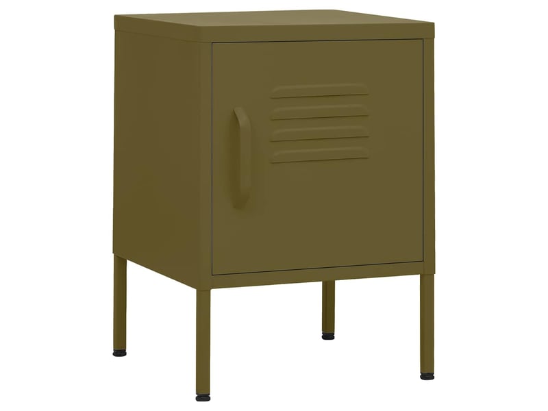  Lot de 2 tables de chevet - cabinet de chevet - table de nuit vert olive 35x35x51 cm acier  - Conforama A