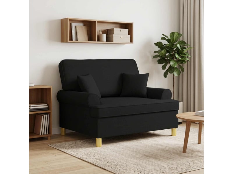 Vidaxl fauteuil xxl avec coussins noir tissu - Conforama B