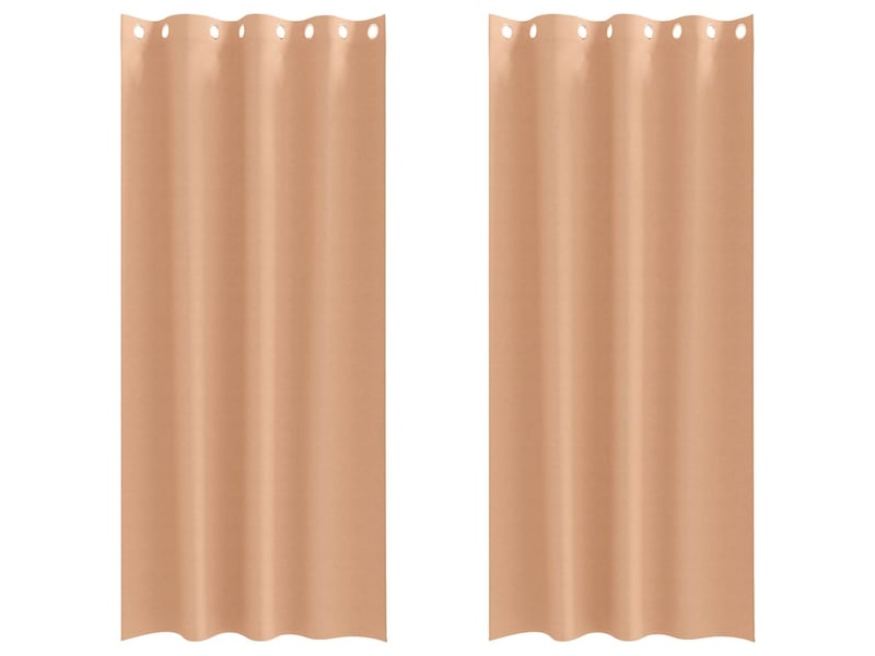 Lot de 2 rideaux occultants, rideaux black-out avec anneaux marron clair 225 x 140 cm cf44688 - Conforama A