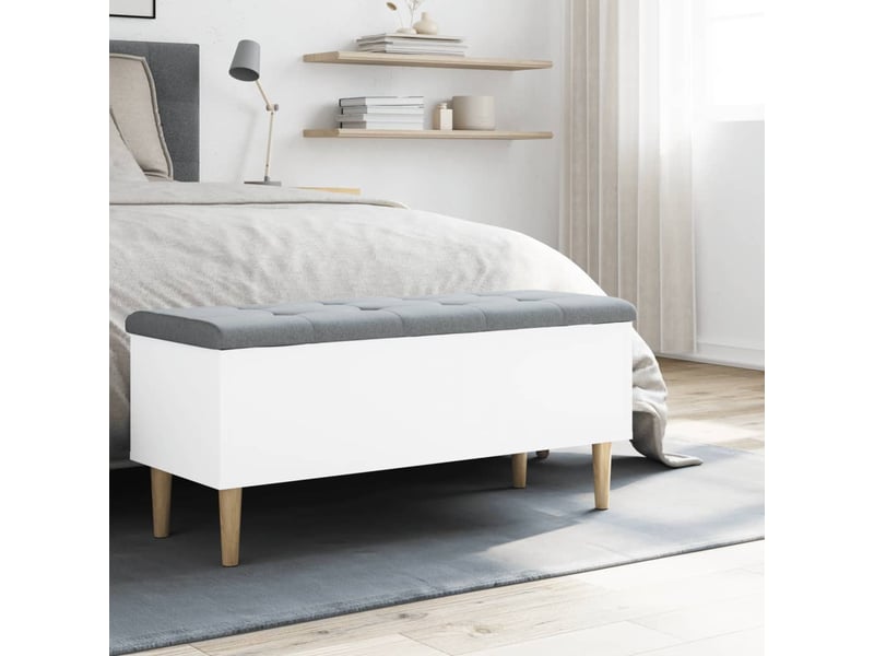  Banc chambre, banc de rangement blanc 102x42x46 cm bois d'ingénierie  - Conforama C
