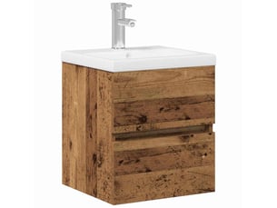 Meuble de lavabo de salle de bain, armoire de bain chêne noir 41 x 39 x 62 cm cf65520