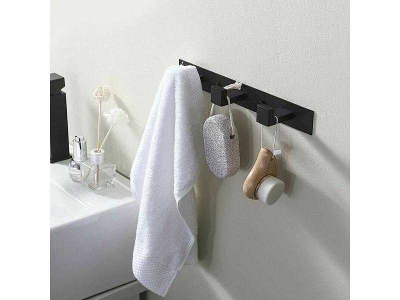  Porte manteau salle de bain mural à 3 crochets manteau patère de acier inoxydable sus304 noir mat - lm2j109365 LM2j109365 - Conforama B