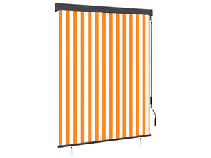Store enrouleur, store roulant d'extérieur 140x250 cm blanc et orange cf47322
