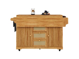 Desserte de cuisine rabattable avec 3 tiroirs et roulettes, rangements pour cuisine, balcon et camping en mdf marron foncé