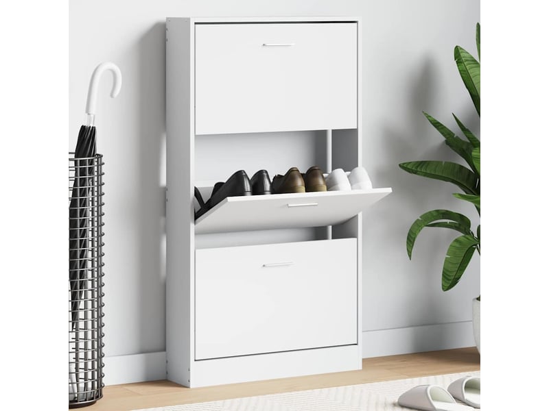  Meuble à chaussures, armoire à chaussures blanc 59x17x108 cm bois d'ingénierie  - Conforama B