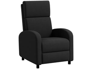 Fauteuil de relaxation inclinable réglable repose-pied tissu noir
