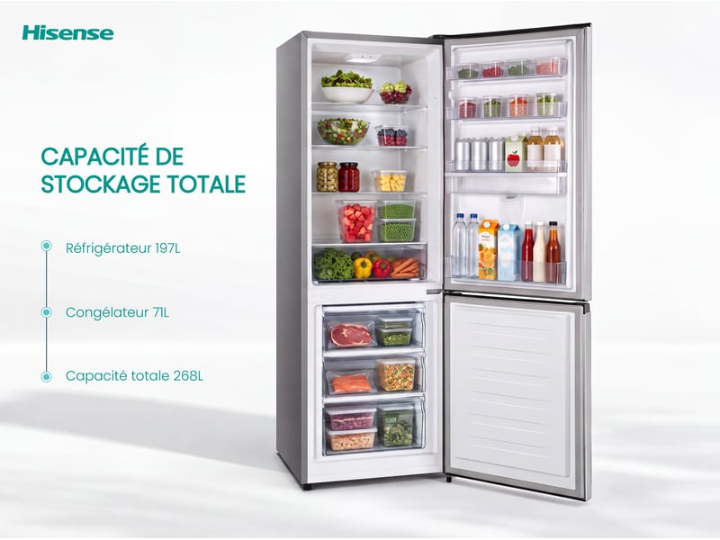 Réfrigérateur combiné (congél en bas) HISENSE RB343D4WDC - Conforama B
