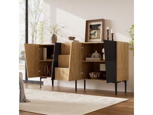 Buffet <strong></strong> <strong></strong> - 160 cm coloris noir