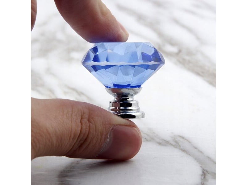  Bouton de meuble en cristal de 30 mm, bleu.  - Conforama B