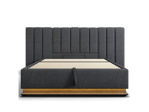Lit coffre 180x200 cm coloris gris