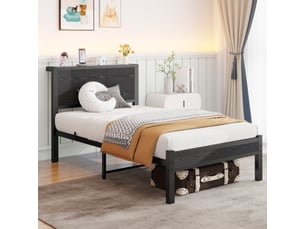 Lit coffre 90x200 cm <strong>MEULVA</strong> <strong></strong> coloris noir