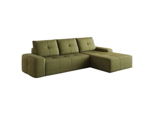 Canapé d'angle compressé droit fixe Seren Glow 4 places Polyester blanc
