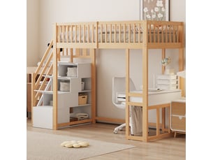 Lit mezzanine 90x200 cm <strong>EVRYAE </strong>  <strong></strong> coloris blanc