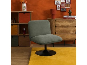 Fauteuil - home deco factory - jules - pivotant - velours côtelé - vert