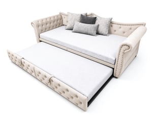 Lit banquette 90x200 cm    coloris beige
