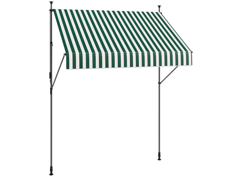  Store vénitien 2 x 1,2 m avec supports réglables et manivelle, en aluminium, métal et polyester, vert et blanc  - Conforama A