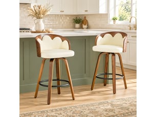 tabouret de bar <strong>STILVORA</strong> - blanc hauteur d'assise 67.5 cm vendu Par paire