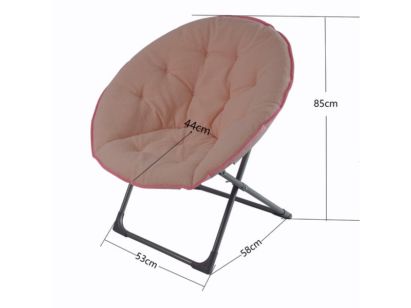  Chaise pliante - chaise papasan avec dossier rembourré et structure métal - 53x58x85 cm rose  - Conforama E