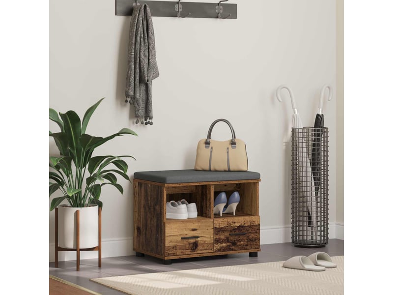  Banc d'entrée, banc interieur bois ancien 60x38x46 cm  - Conforama B