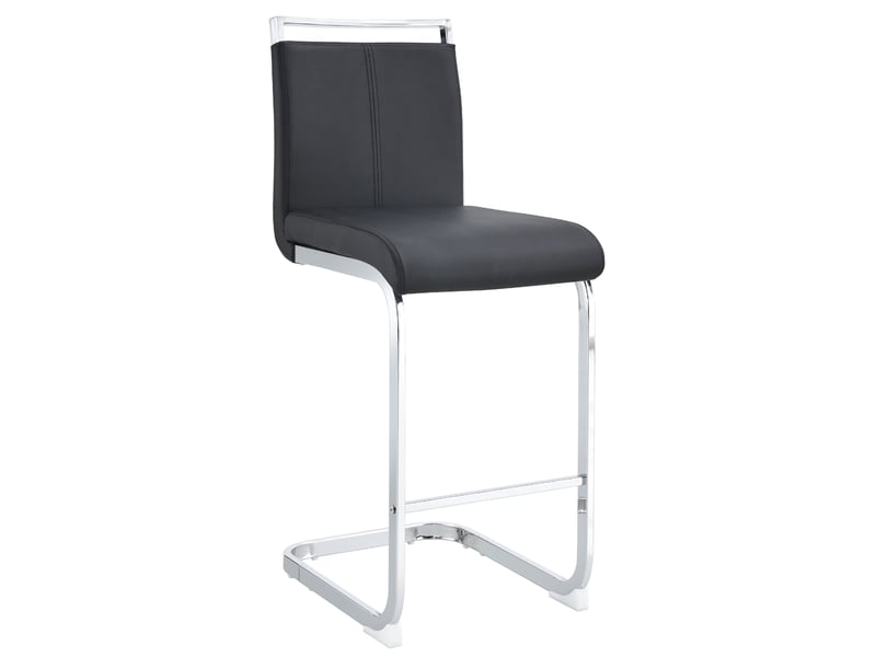  Lot de 2 tabourets de bar en similicuir pu noir et métal argenté W3658P358499 - Conforama A