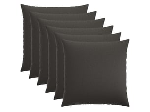 Lot de 6 housses de coussin heerlen gris foncé 80 x 80 cm tissu cf49641