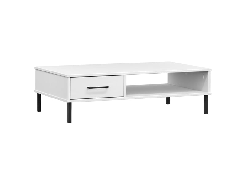  Table basse | table d'appoint salon avec pieds en métal blanc bois pin massif oslo  - Conforama A