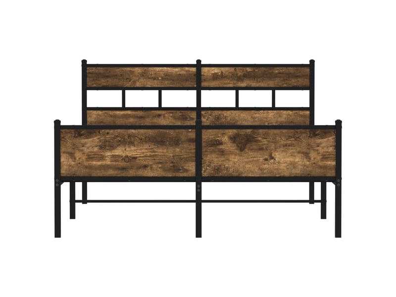  Lit double- lit adulte -  cadre de lit sans matelas chêne fumé 150x200 cm bois ingénierie  - Conforama C
