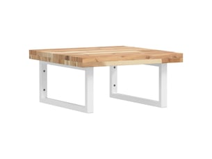 Étagère de vasque | étagère murale acier et bois massif d'acacia shl6577