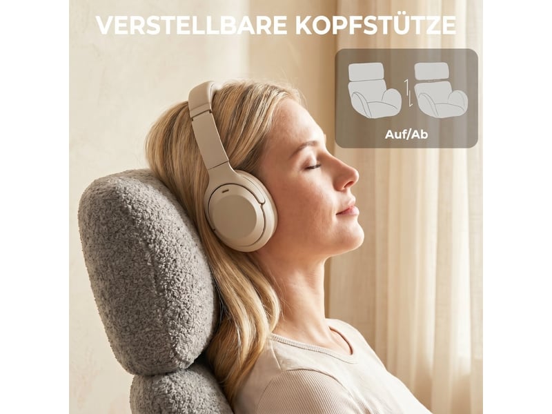  Fauteuil de bureau revêtement tissu aspect velours, base étoile en acier, hauteur réglable, gris  - Conforama C
