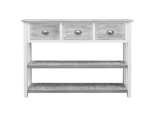 Buffet - bahut - meuble de rangement gris antique 108x30x76 cm bois de paulownia massif