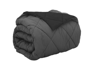 Duvet - couette complet toute l'année noir et anthracite 200 x 200 cm