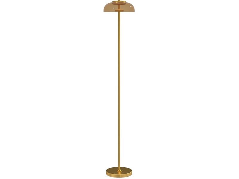  Lampadaire led 25x25x134 cm lumière chaude 3000 k métal laiton antique  - Conforama A