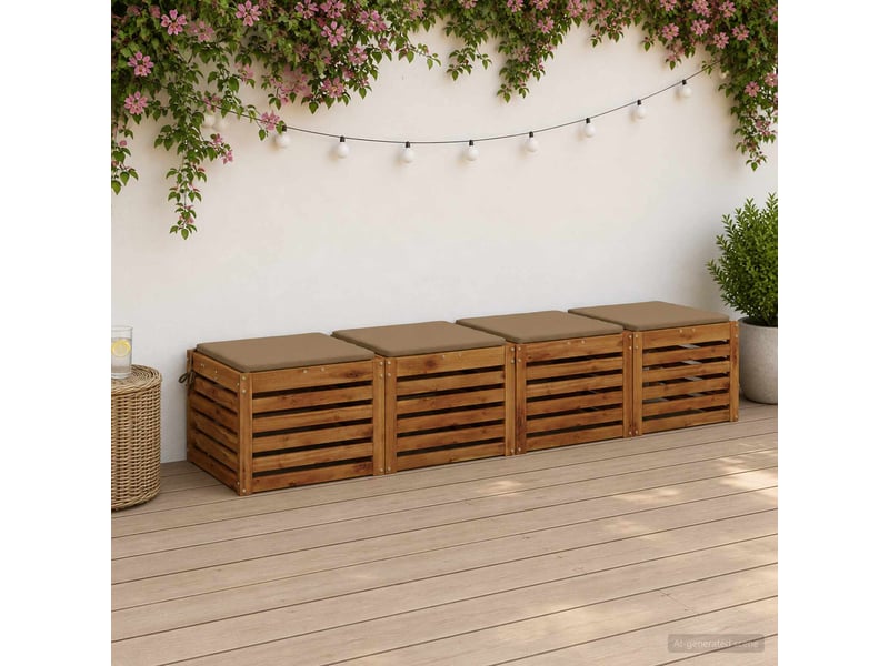  Lot de 4 coussins de siège, coussins d'assise soest 100 % polyester taupe cf60566  - Conforama B