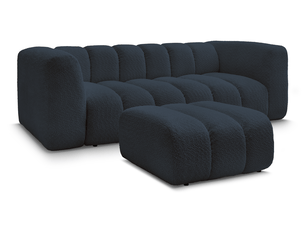 Canapé droit fixe BOBOCHIC TALIA 3 places Tissu bleu