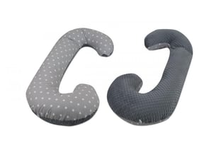 Coussin prepost natal usages multiples étoiles blanches sur fond gris – gris