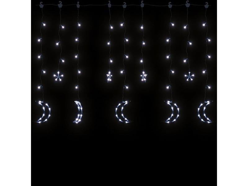 Guirlande lumineuse, éclairage de noël étoile et lune avec télécommande 345 led cf62445 - Conforama D