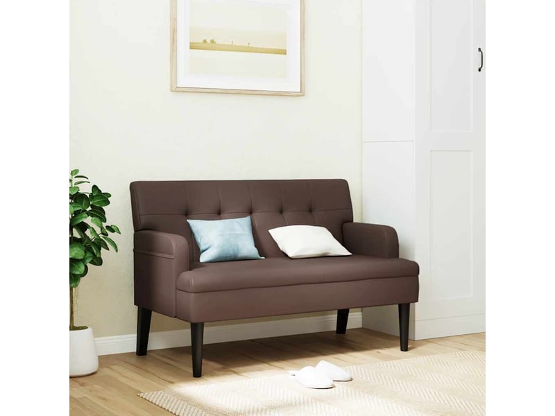 Canapé 2 places avec dossier marron 112x65,5x75 cm similicuir - Conforama B