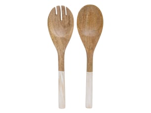 Couverts à salade bicolore ava l.28cm blanc