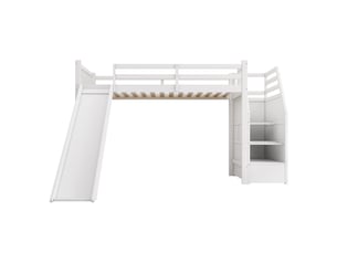 Lit mezzanine 90x200 cm <strong></strong>  <strong></strong> coloris blanc