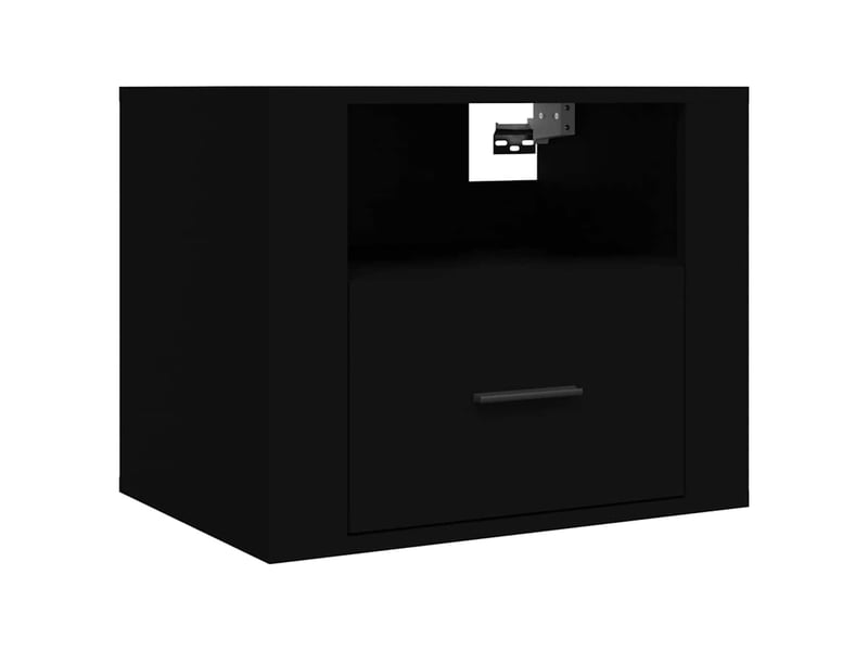  Lot de 2 tables de chevet - cabinet de chevet - table de nuit murales noir 50x36x40 cm  - Conforama D