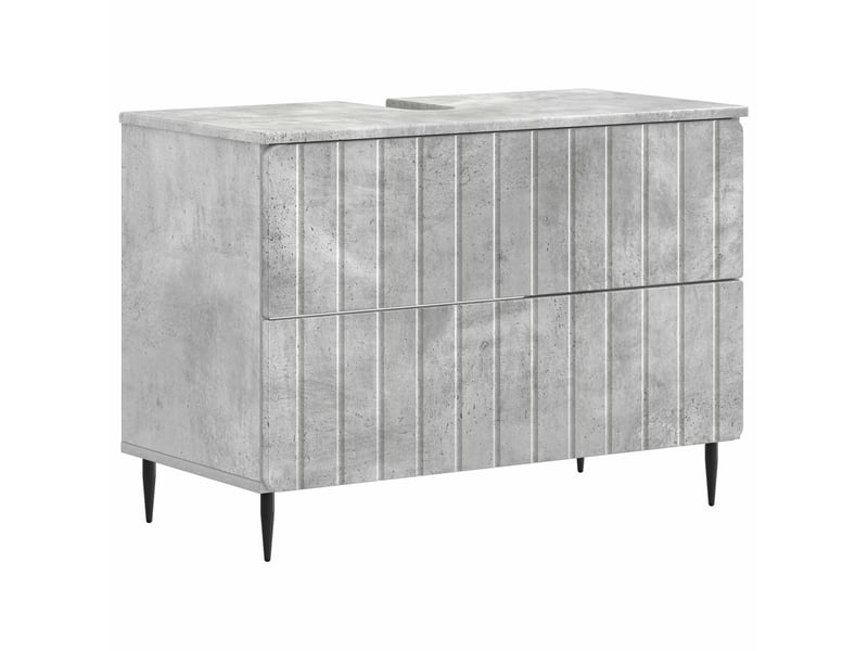 Ensemble de 2 meubles de salle de bain zwolle gris béton cf63237 - Conforama C
