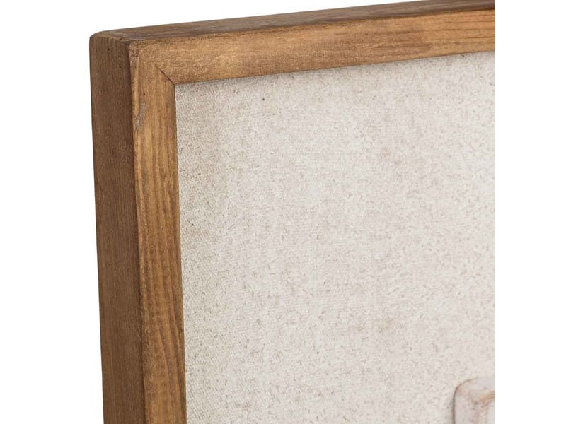  Tableau artisanal en bois recyclé relief beige et blanc 52x4x52 cm h  - Conforama E