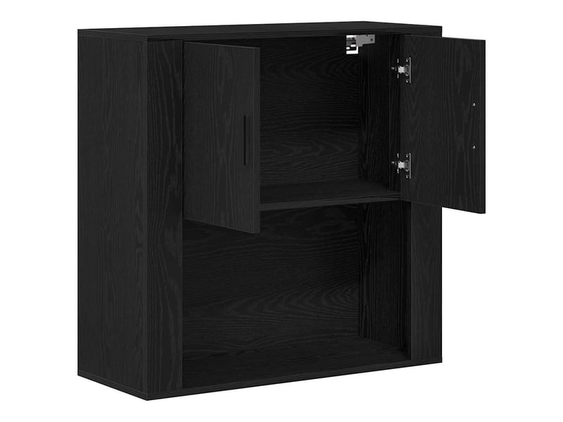  Meuble mural, armoire de rangement chêne noir 80x33x80 cm bois d'ingénierie shl59234  - Conforama E
