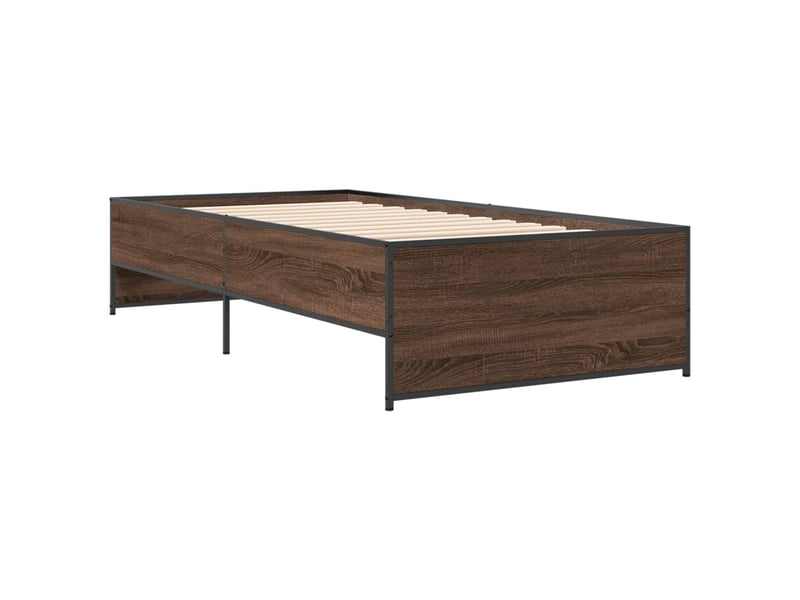 Lit simple- lit adulte -  cadre de lit sans matelas chêne marron 90x200 cm  - Conforama B