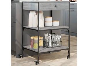 Desserte de cuisine, chariot de rangement sonoma gris 60x48x89,5 cm bois d'ingénierie